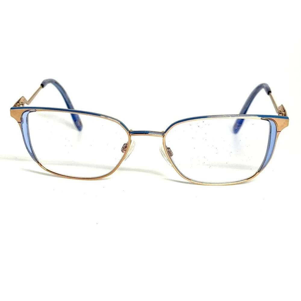 Vint & York VGO031 BLU Rose Gold Blue Glitter Eyeglasses‎ Frames 55-18-145 NYC